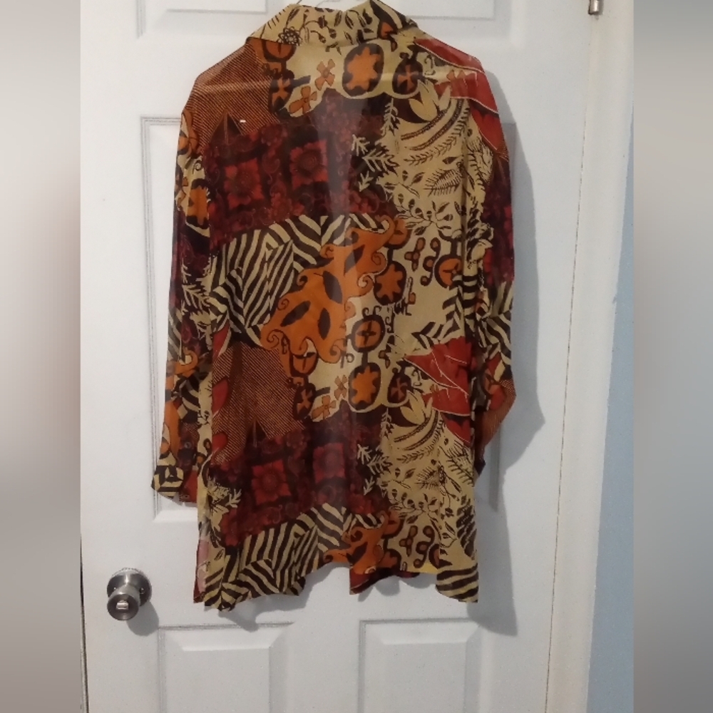 Dana Buchman Multicolor Patterned Button Up Blouse - image 4